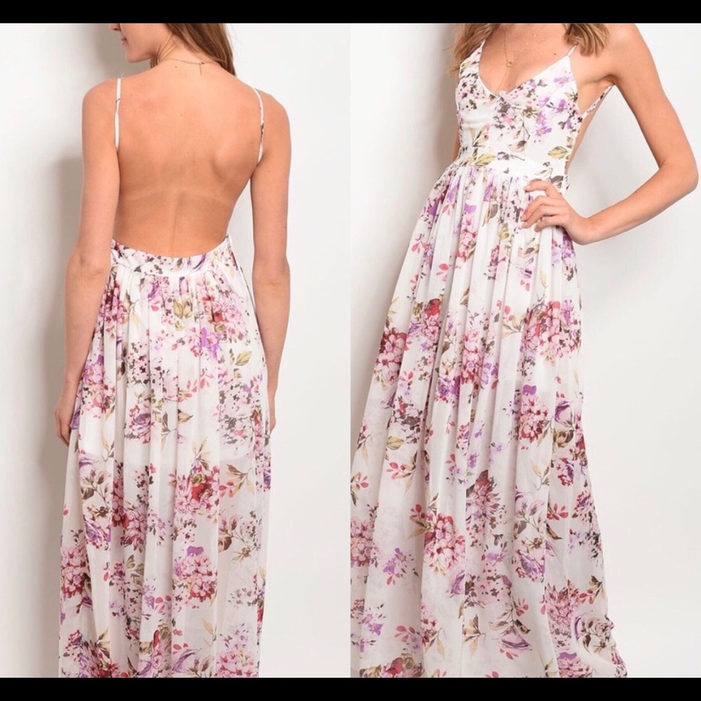 White Floral Dress - Picture 1 of 3